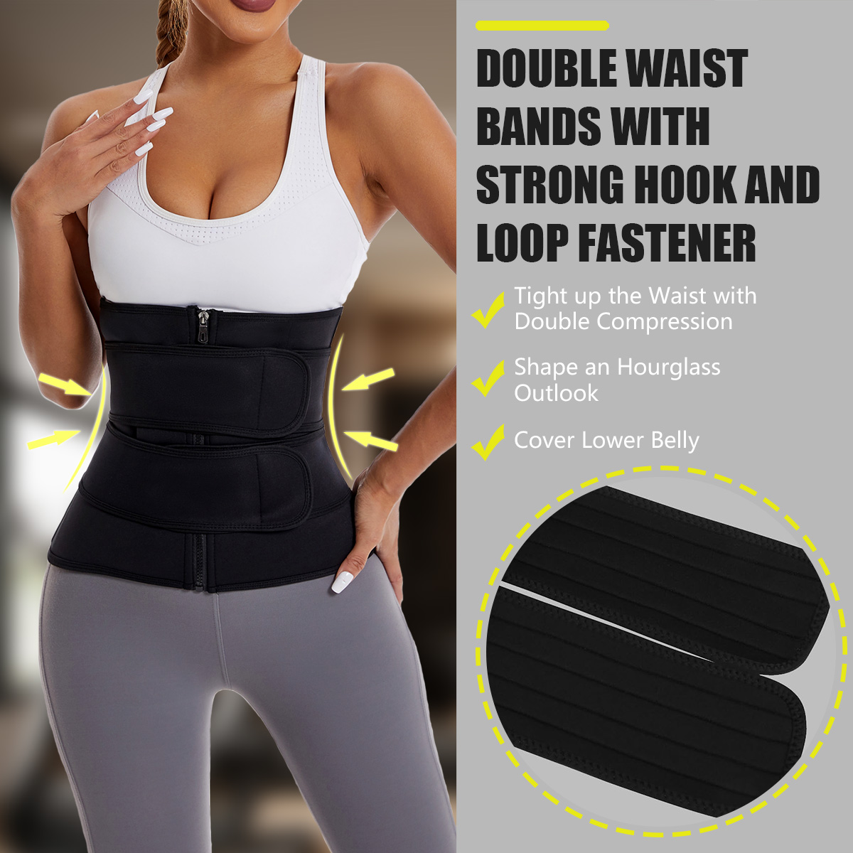 Women Waist Trainer Belt Doubl - Sweat Waist Trainer Belt Neoprene 评论和价格