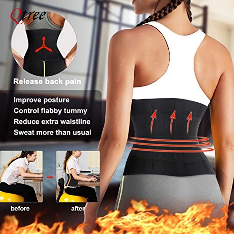 Qtree Hot Neoprene Waist Train - Sweat Waist Trainer Belt Neoprene 评论和价格