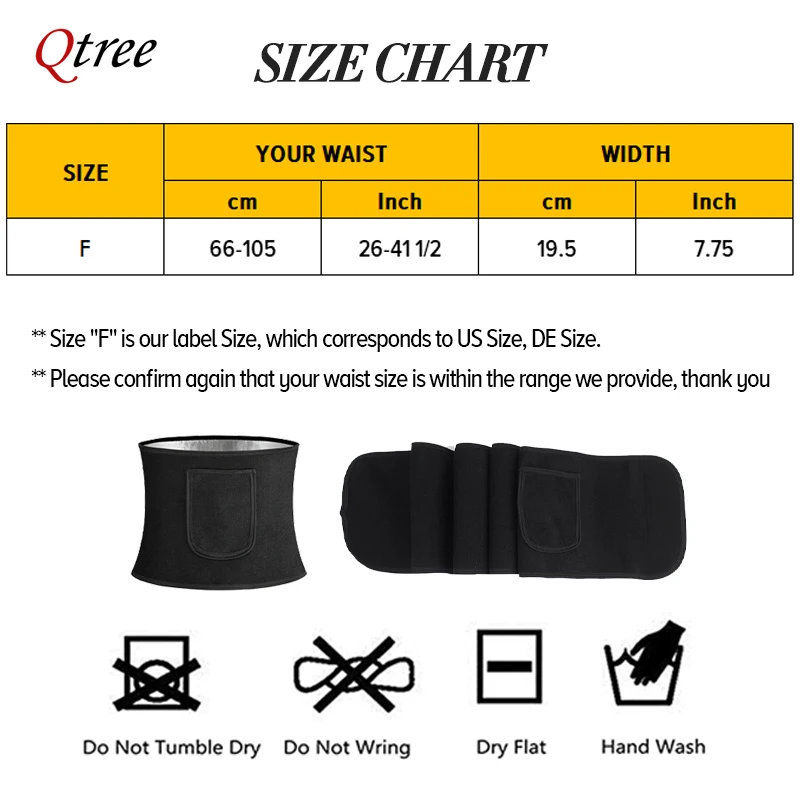 Qtree Waist Cincher Body Shape - Sweat Waist Trainer Belt Neoprene 评论和价格