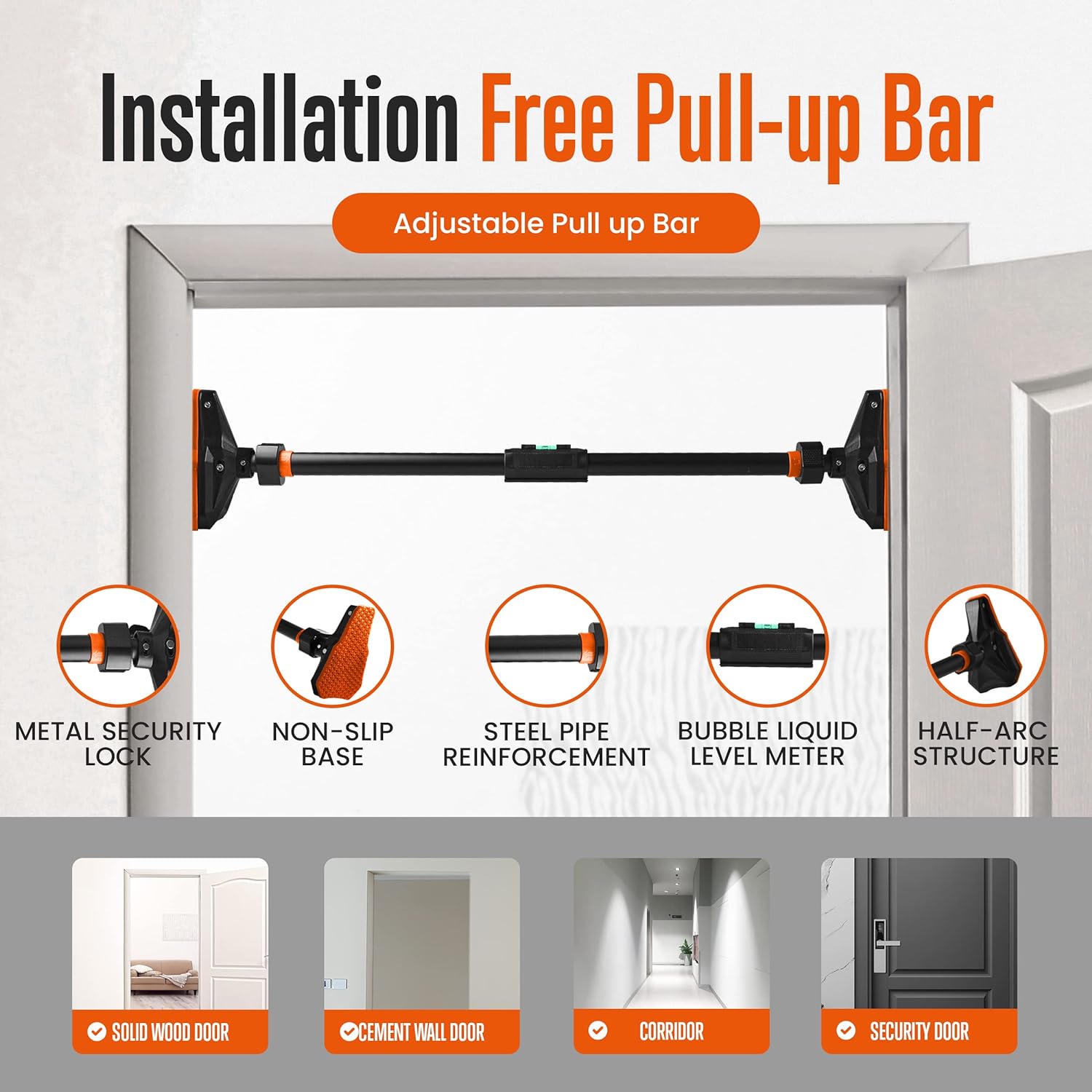 Pull Up/chin up Bar for Doorwa - Door Pull Up Bar No Screw 评论和价格