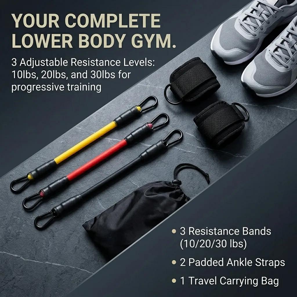 5‑Piece Ankle Resistance Band  - Resistance Bands Set With Handles 评论和价格
