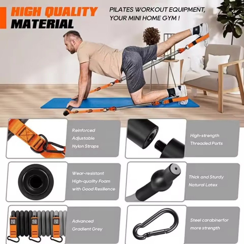 Pilates Bar Kit W/ Resistance  - Pilates Bar Kit With Resistance Bands 评论和价格