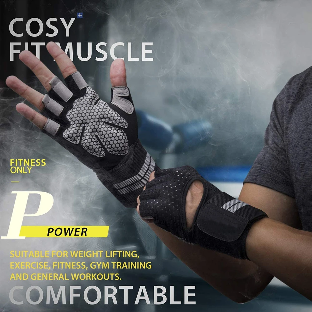 1Pair Half Finger Gym Fitness  - Wrist Wraps Weightlifting Support 评论和价格