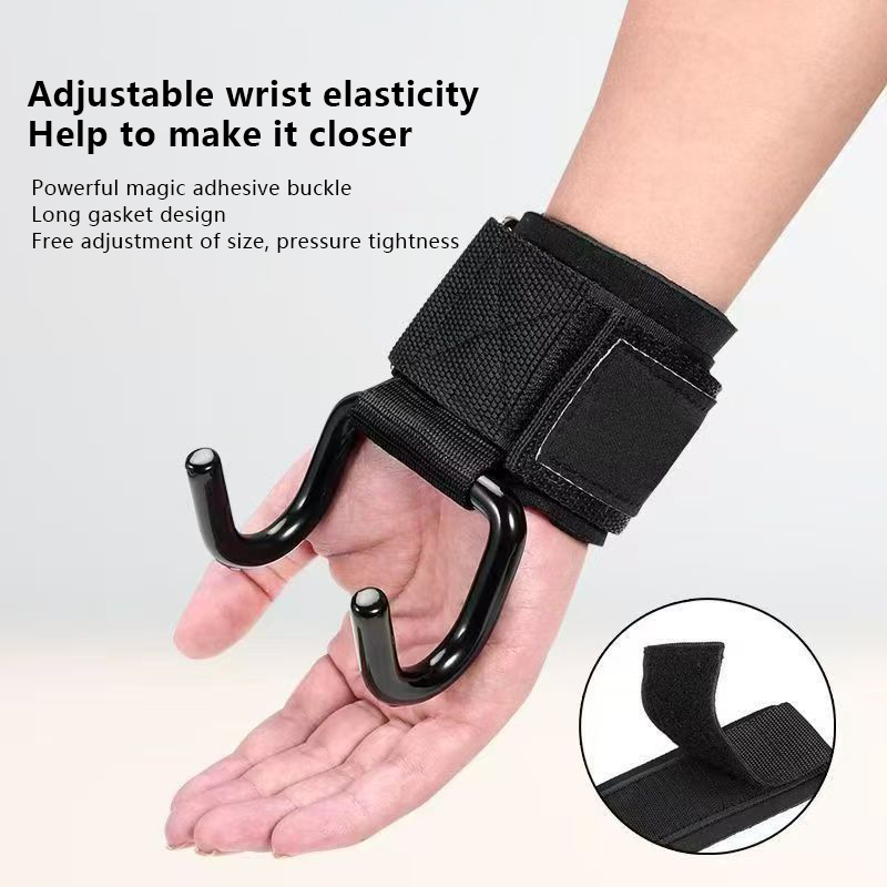 2PCS Weight Lifting Hook Grips - Wrist Wraps Weightlifting Support 评论和价格